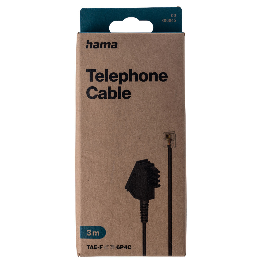Telefonkabel TAE-F-Stecker 3 m Modular-Stecker 6p4c in Schwarz image number 3