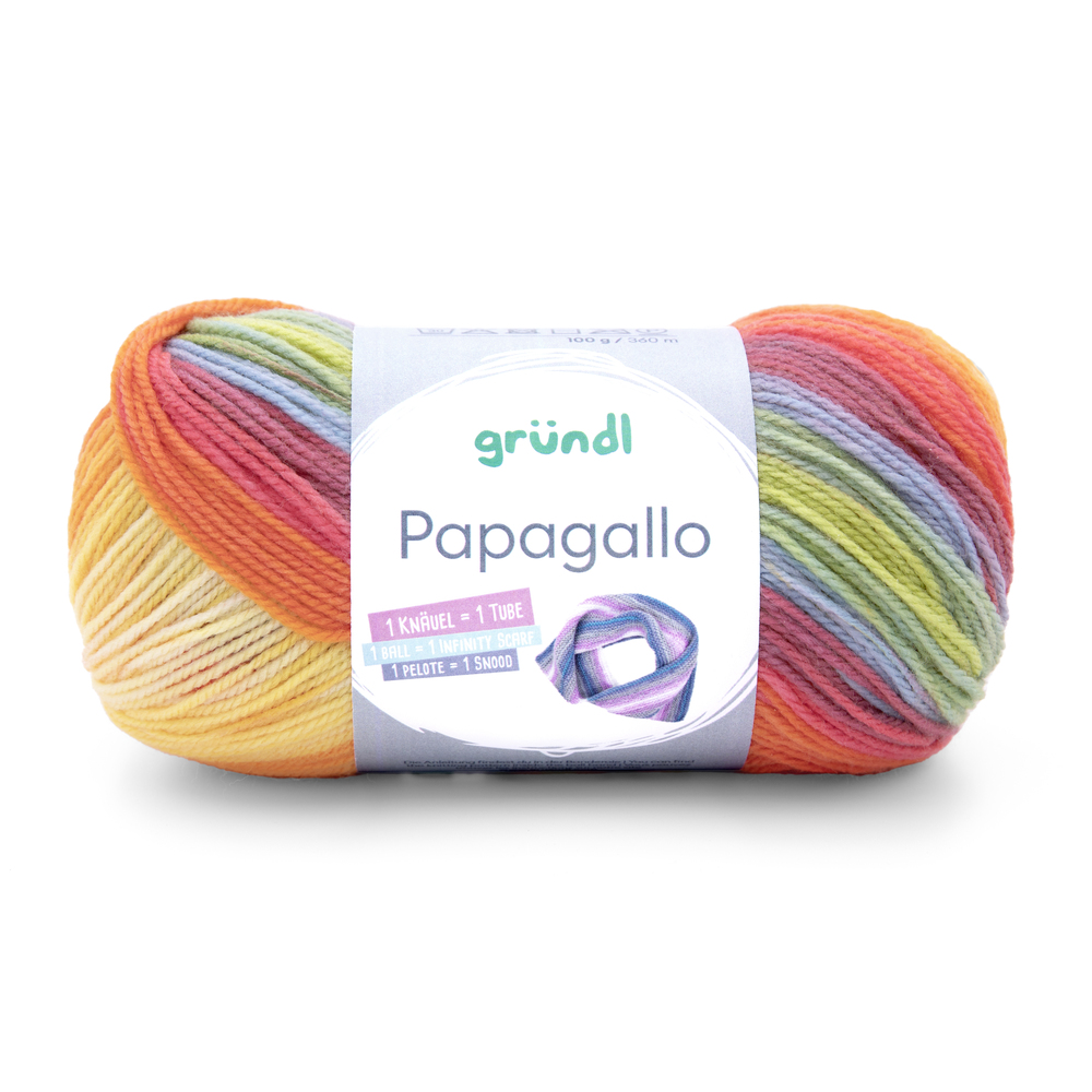 Papagallo Garn 100 g orange-rot-olive