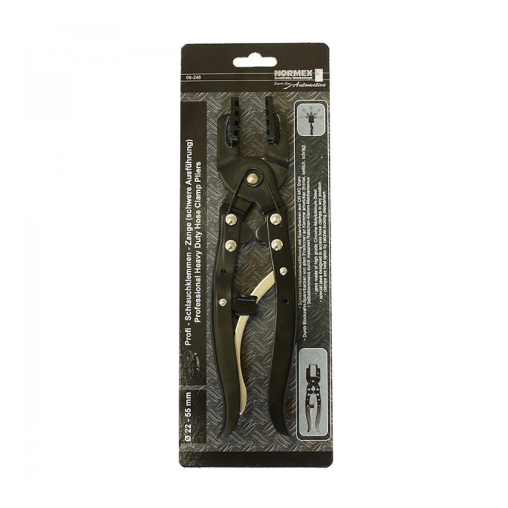 Normex Schlauchklemmenzange schwer 22-55mm Ratschenmechanismus Spannbacken