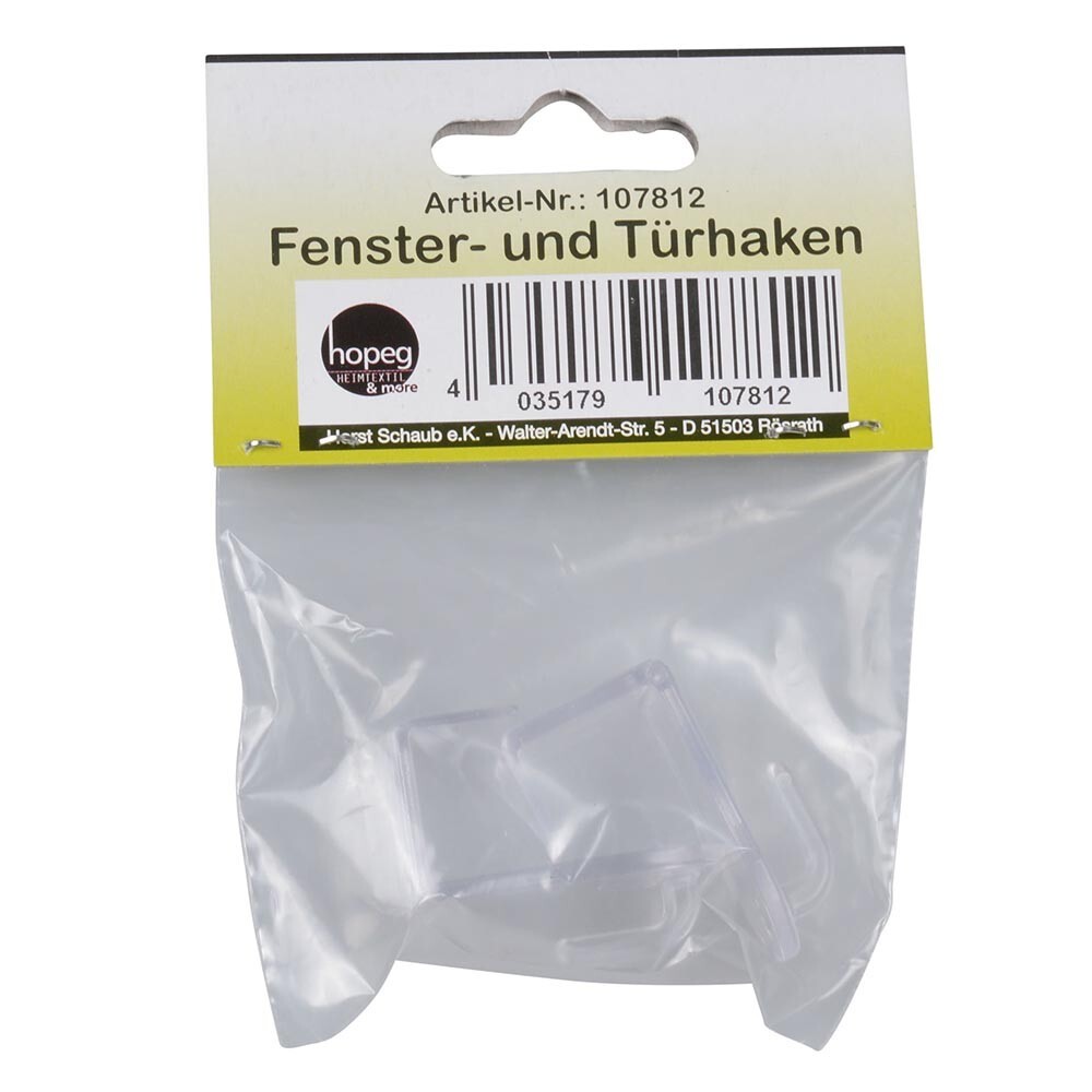 Fenster- und T&uuml;rhaken 2er Set in Transparent