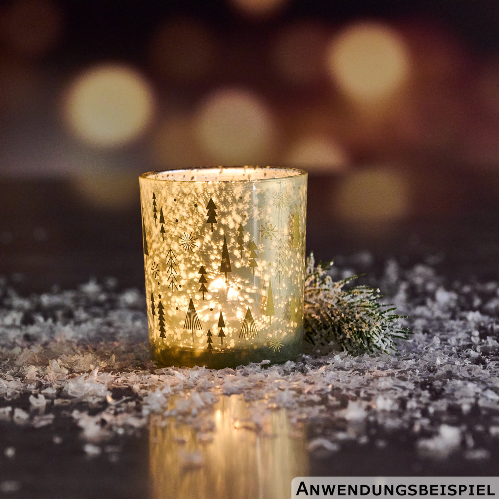 Teelichthalter Glas 7 cm, 3-fach sortiert image number 4