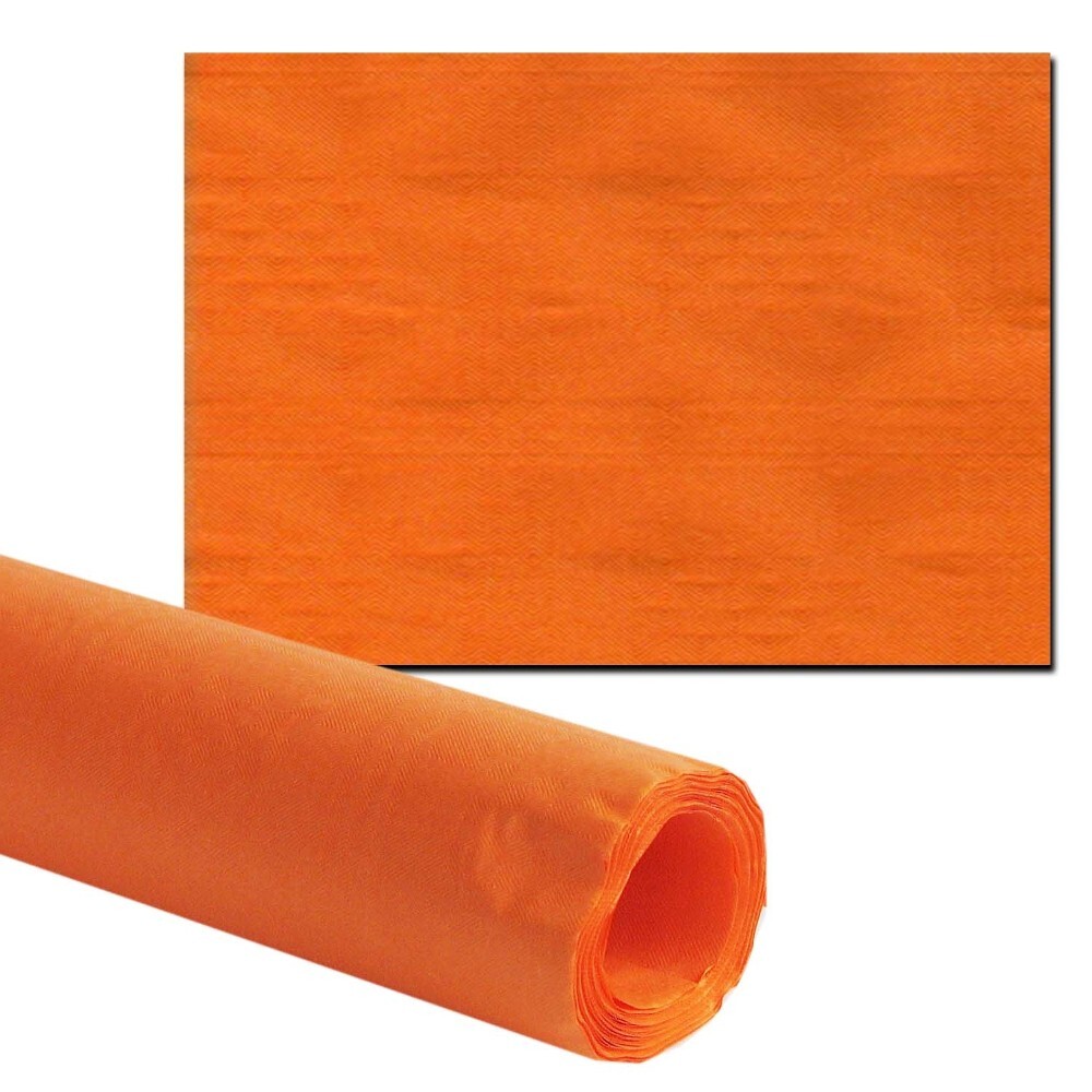 Papiertischdecke mit Damastpr&auml;gung 8 x 1 m orange