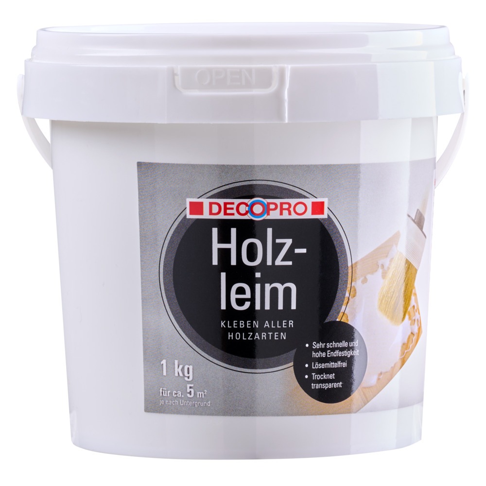 DECOPRO Holzleim im Eimer transparent f&uuml;r s&auml;mtlichen Holzarten und M&ouml;belmontage image number 1