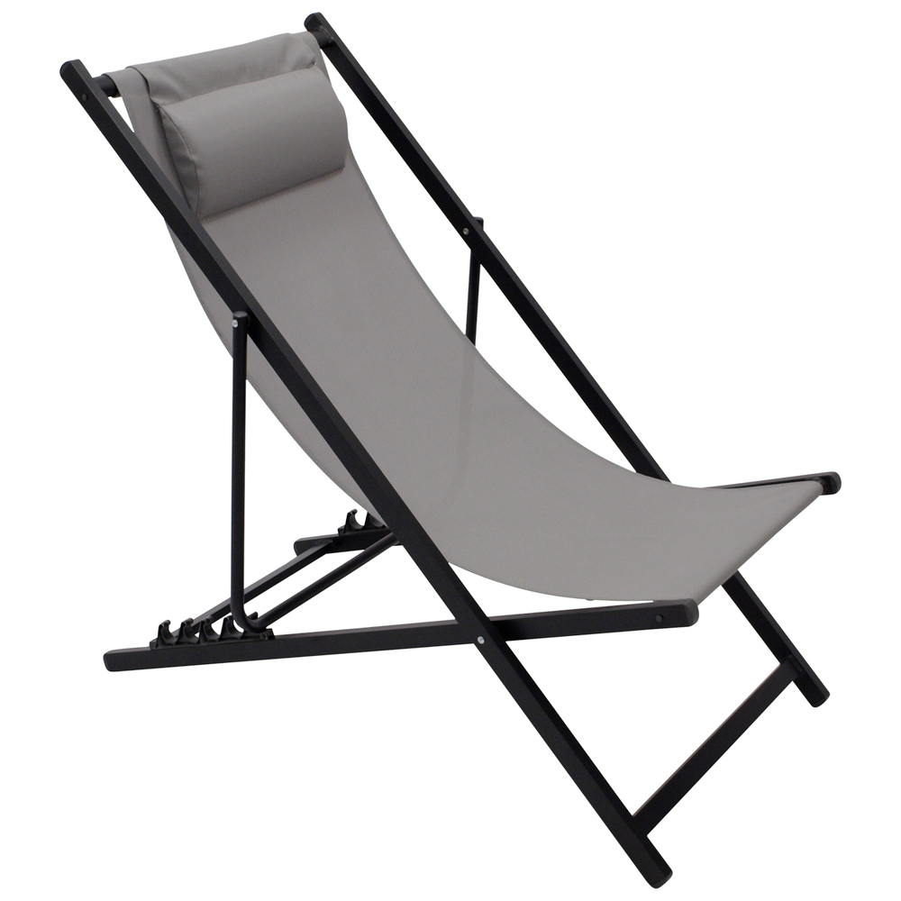 Klappbarer Liegestuhl 2er-Set Aluminium und Textilgewebe image number 1