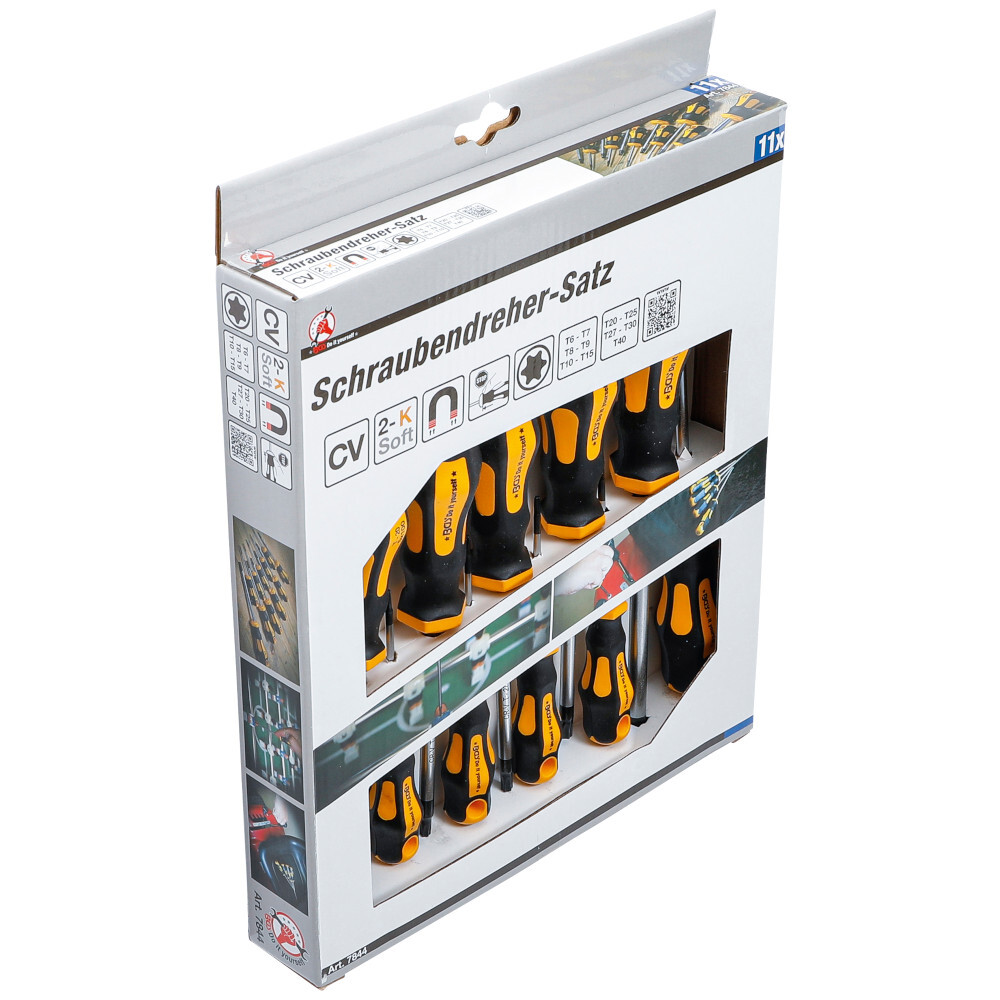 Schraubendreher-Satz T-Profil 11-teilig ohne Bohrung