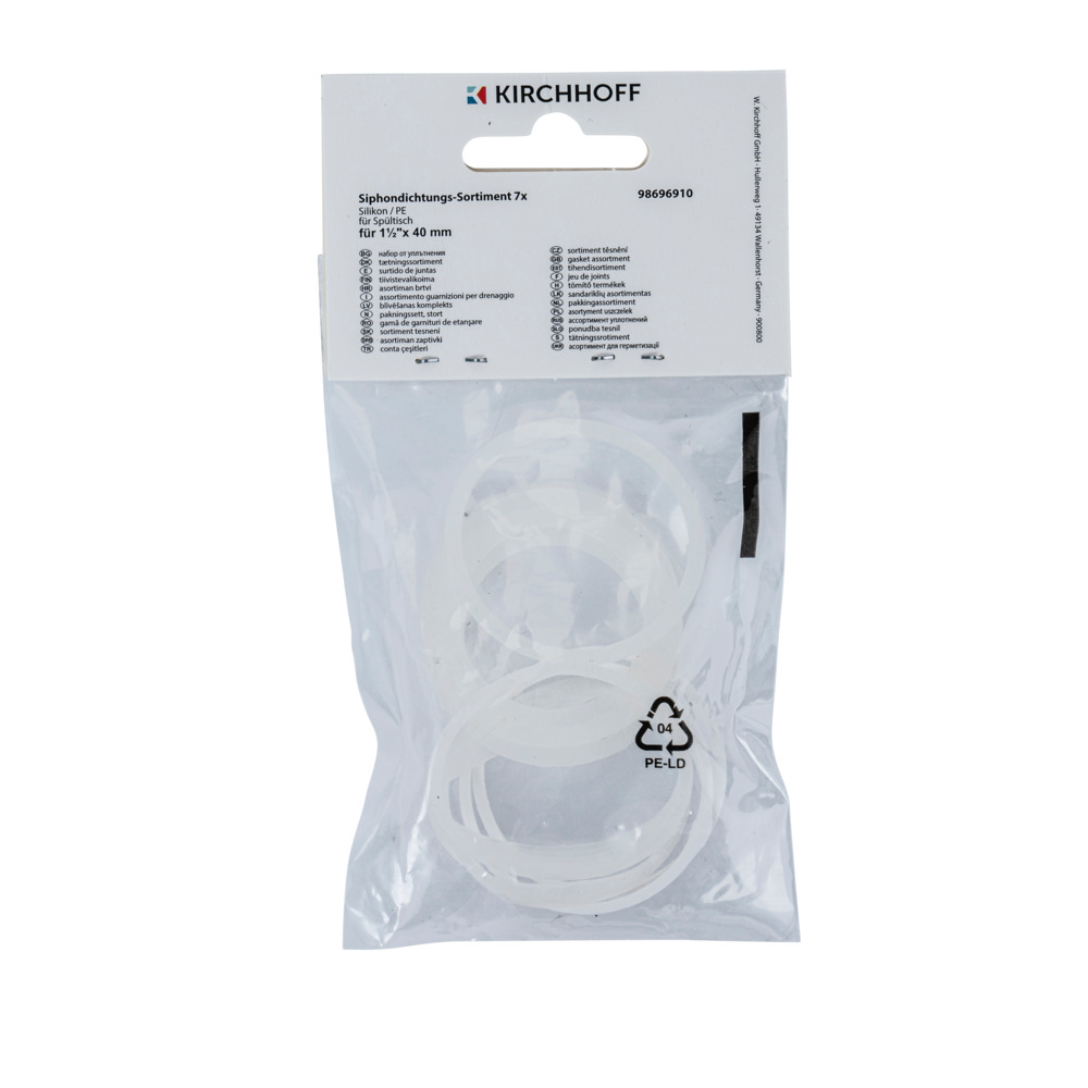 Siphondichtung Sortiment 1&frac12;" 7-teilig f&uuml;r Sp&uuml;ltisch image number 1