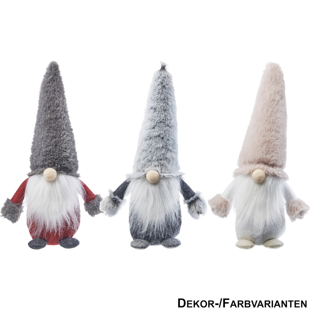 Dekofigur Wichtel 11 x 8 x 28 cm, 3 Farben zur Auswahl