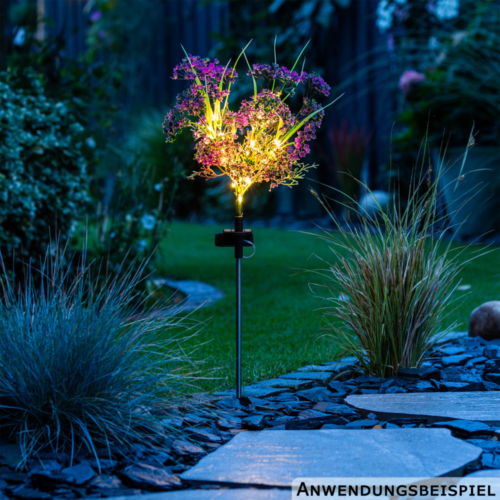 LED-Solarstecker &bdquo;Heidekraut&ldquo; mit 28 LEDs