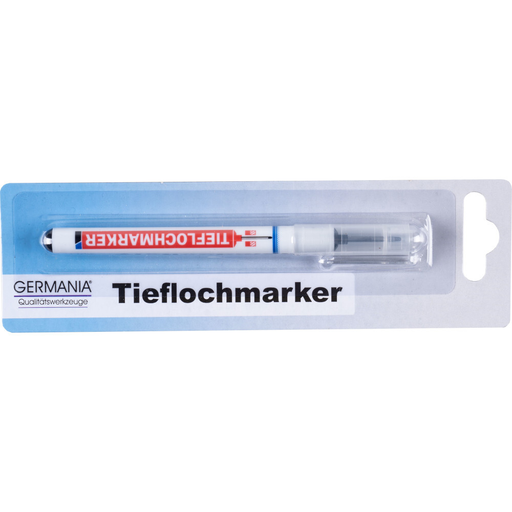 GERMANIA&reg; Tieflochmarker schwarz 140 mm mit Skalierung und Clip