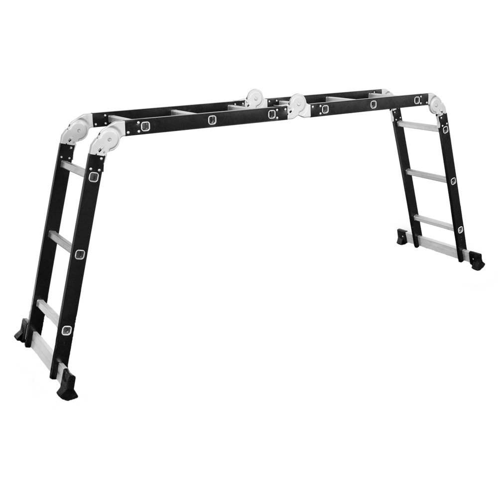 Mehrzweckleiter aus Aluminium und Stahl 4x3 mit Plattform image number 1