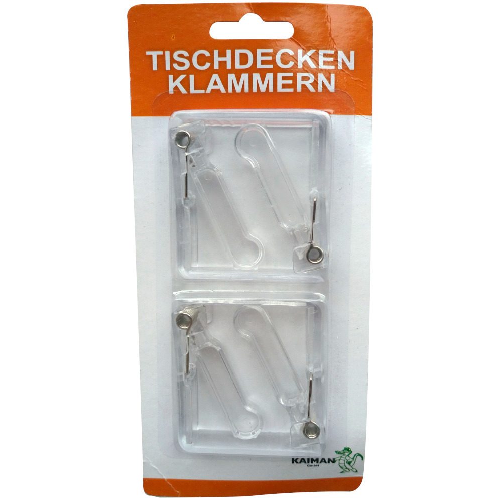 Tischdeckenklammer 4 St&uuml;ck im Set mit eingebauter Festhaltefeder