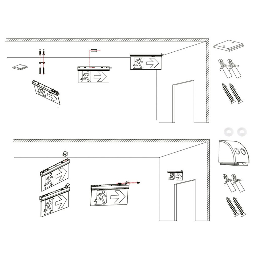 LED-Fluchtwegleuchte 4in1 image number 7