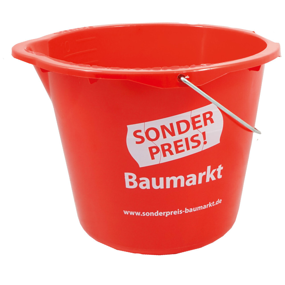 Sonderpreis Baumarkt Wassereimer 12 Liter aus Kunststoff in rot mit T&uuml;lle