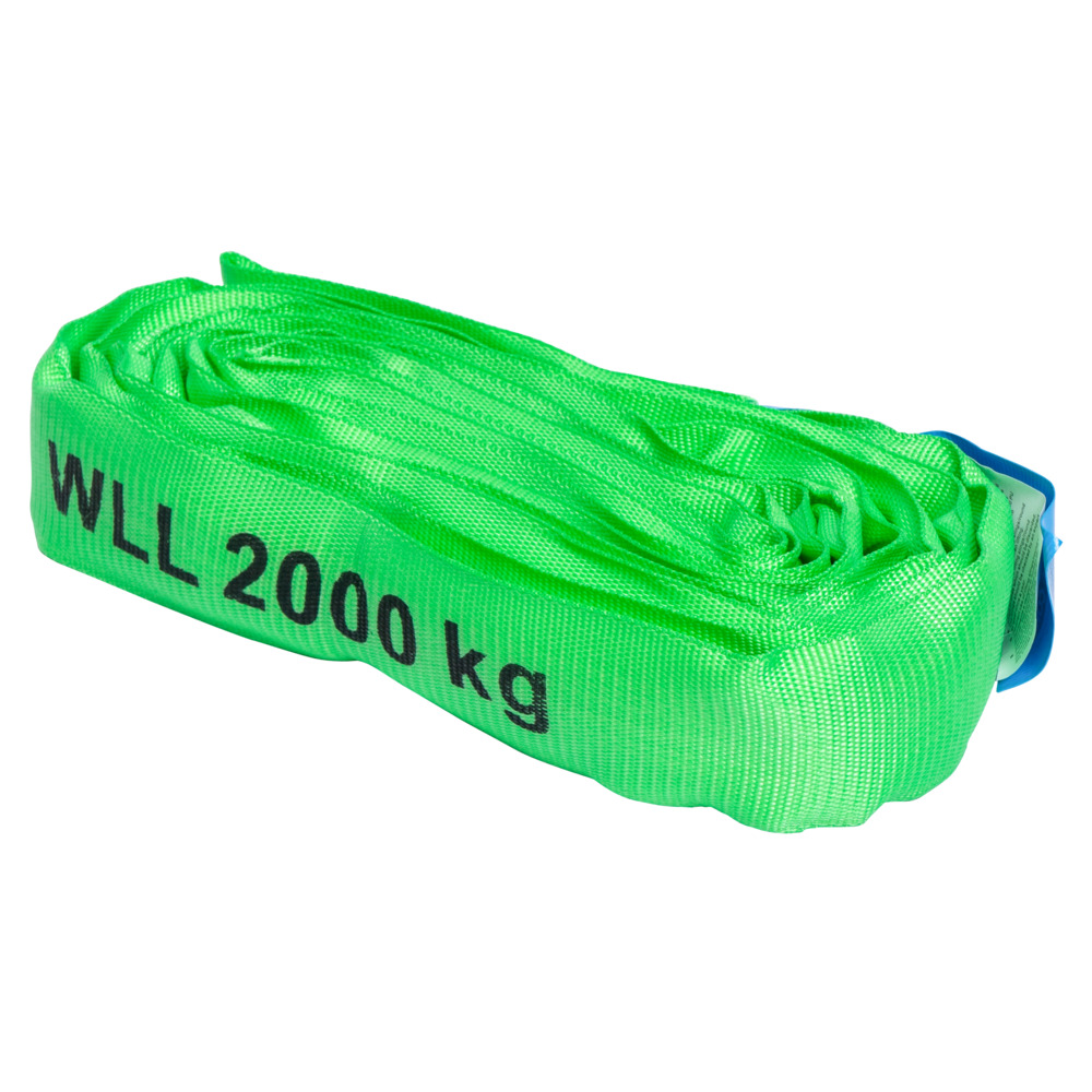 Rundschlinge 2,0m gr&uuml;n 2000kg Hebegurt Hebeband Hebeschlinge Bandschlinge