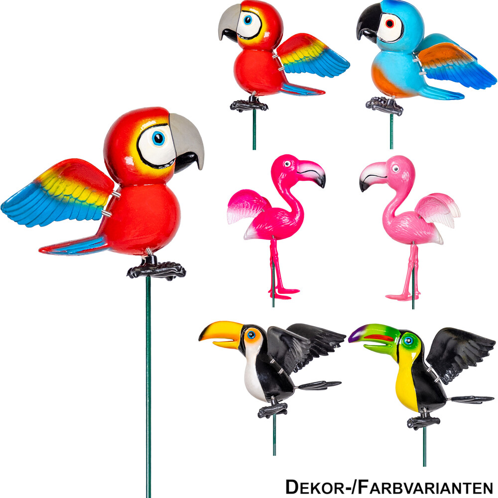 Gartenstecker mit Vogelmotiv und Erdspie&szlig; - sortiert