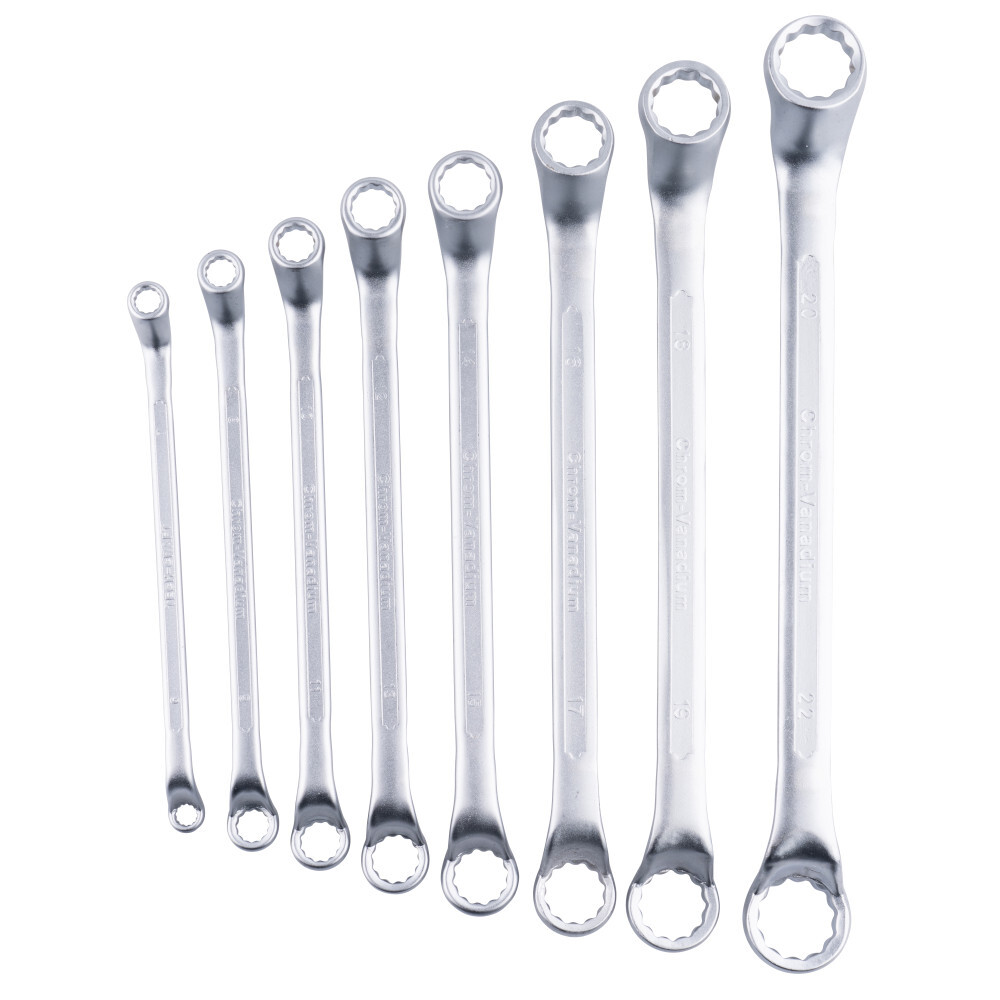 Doppel-Ringschl&uuml;ssel gekr&ouml;pft 8-teilig aus CrV-Stahl image number 1