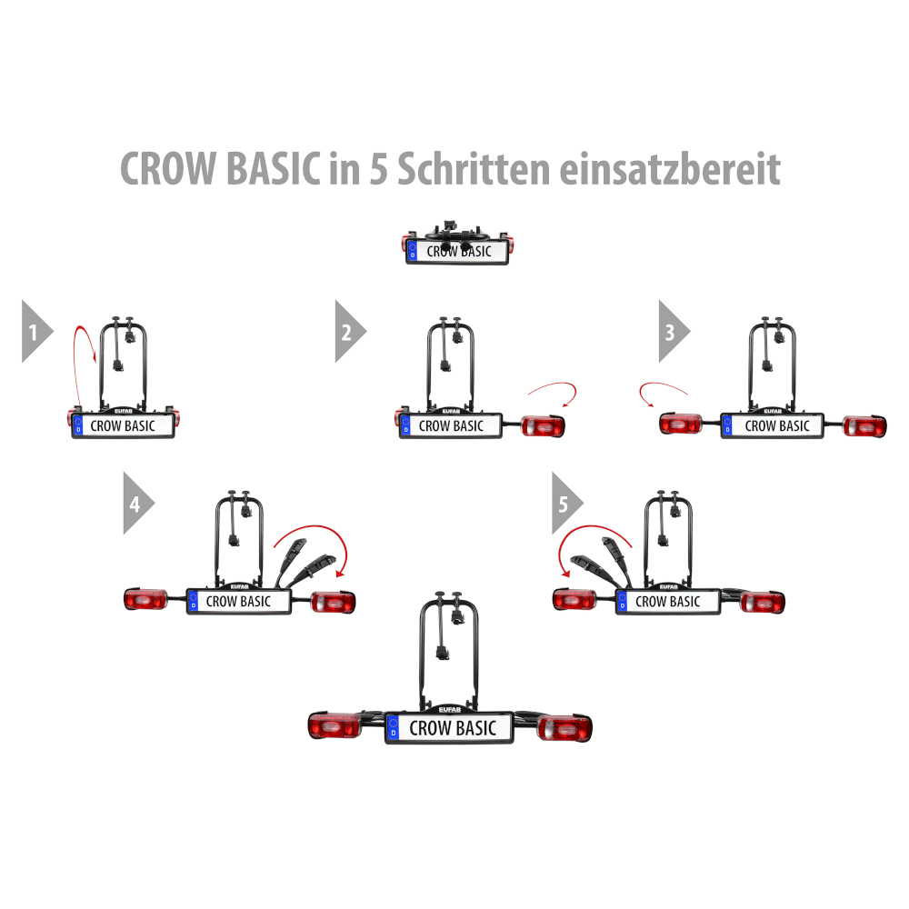Eufab Fahrradtr&auml;ger CROW BASIC f&uuml;r 2 Fahrr&auml;der image number 4
