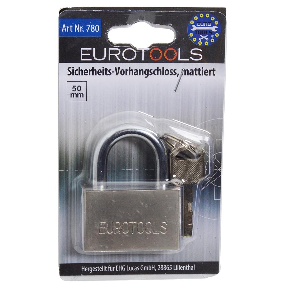 Sicherheits-Vorh&auml;ngeschloss 50 mm mattiert