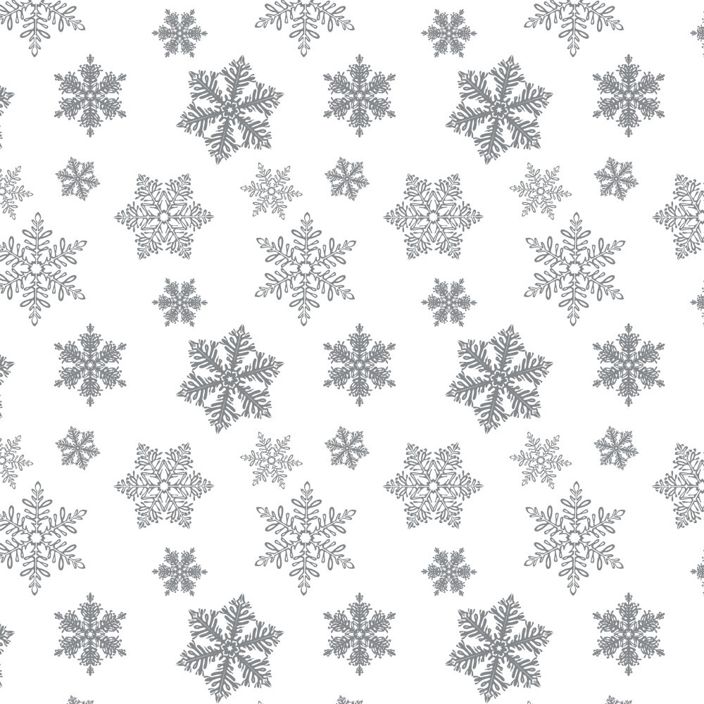 Tischdecke transparent mit silbernen Schneeflocken-Motiv, Meterware