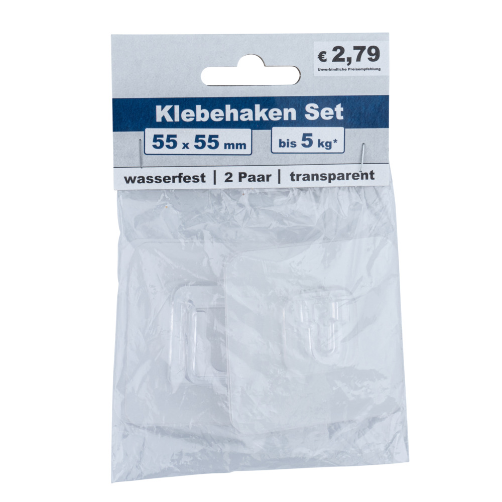Klebehakenset 2 Paar transparent 55 x 55 mm image number 1
