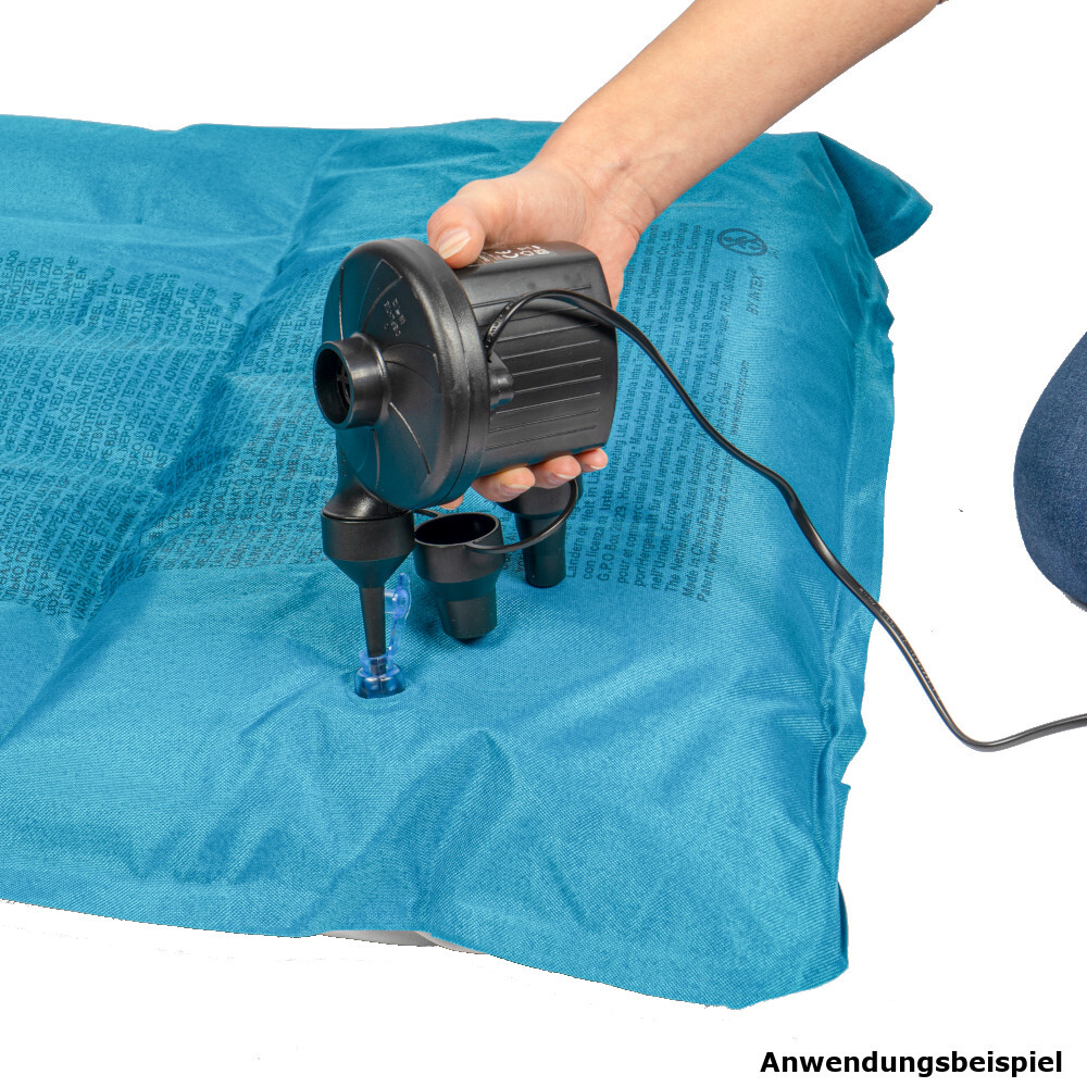 Luftpumpe elektrisch 230 V aus Kunststoff mit drei Adapter image number 3