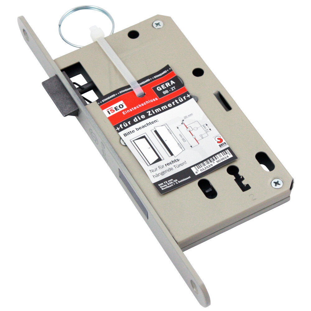ISEO Buntbart Zimmert&uuml;r Einsteckschloss rechts 72 mm