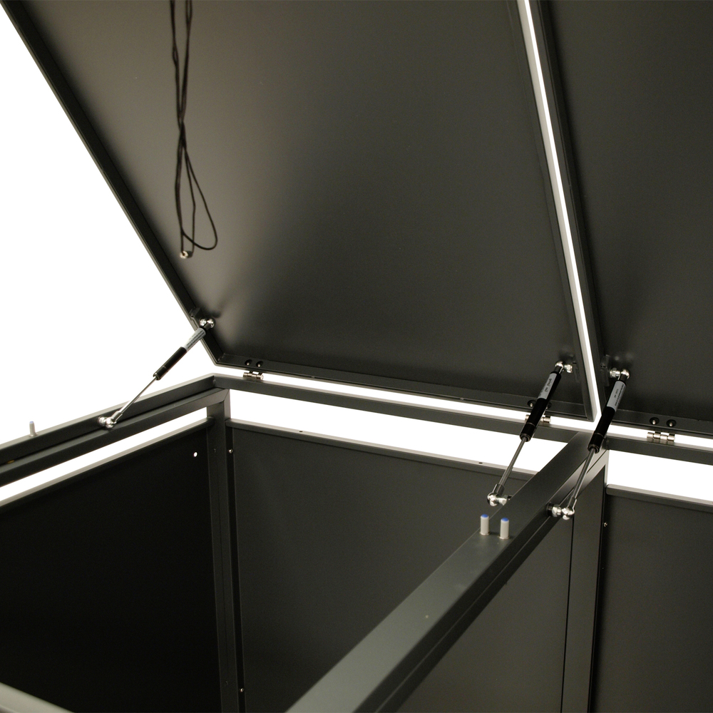 M&uuml;lltonnenbox 4-er Stahl verzinkt anthrazit image number 2