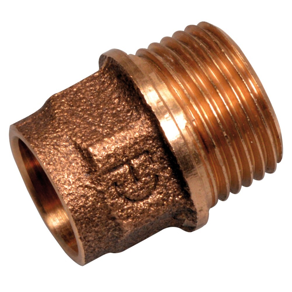 &Uuml;bergangsnippel f&uuml;r Kupferrohr Rotguss 12 mm x ⅜'' Aussengewinde