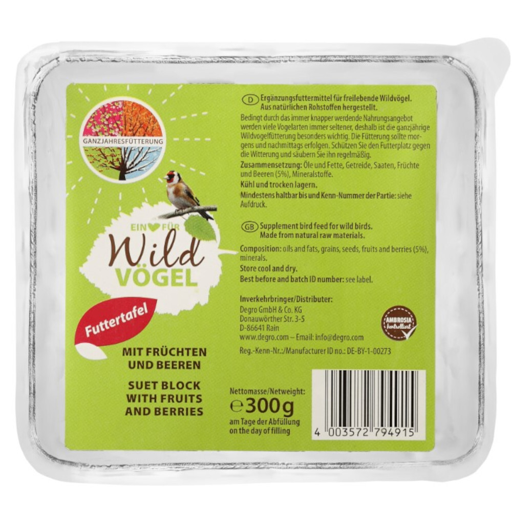 Vogelfutter Buffet mit Fr&uuml;chten und Beeren 300 g