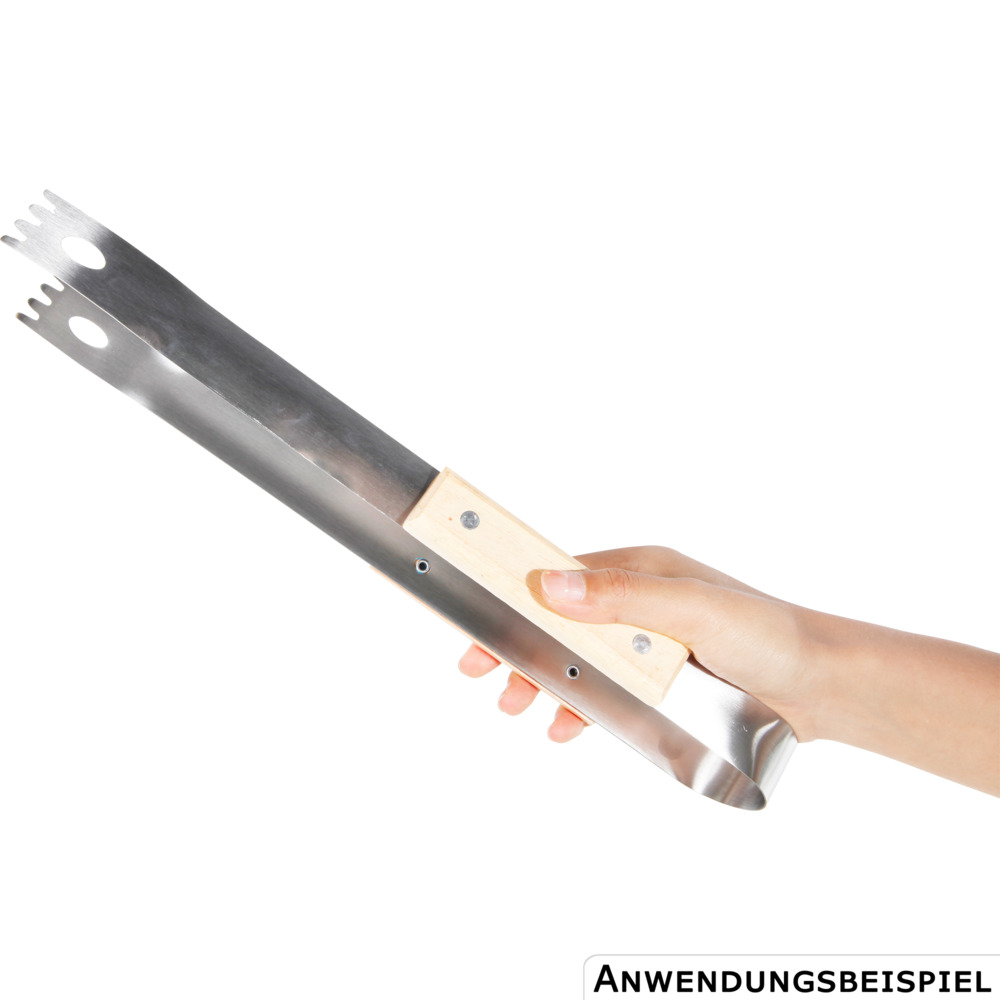 Grillzange Edelstahl mit Holzgriff image number 2