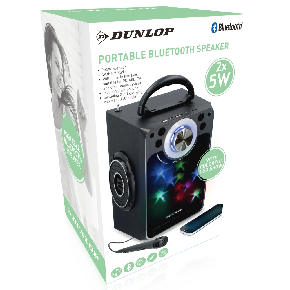 Dunlop Bluetooth-Lautsprecher 2x5 Watt - mit Mikrofon image number 1