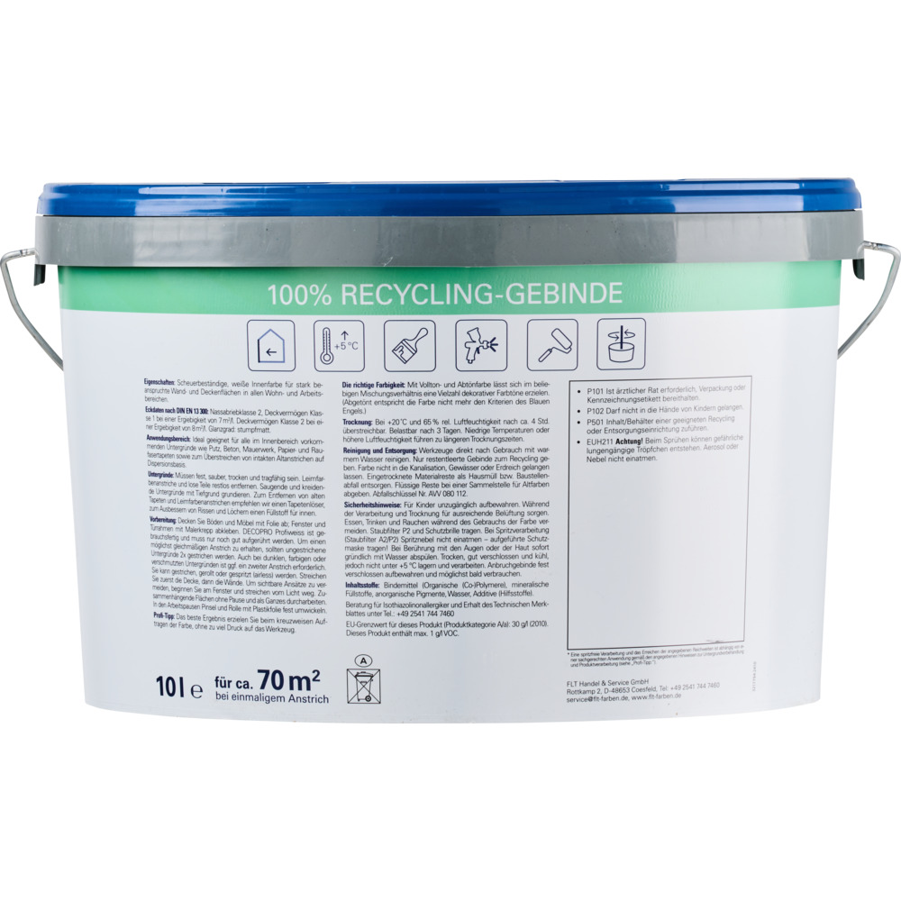 DECOPRO Profiwei&szlig; 10 Liter matt hochdeckend image number 2