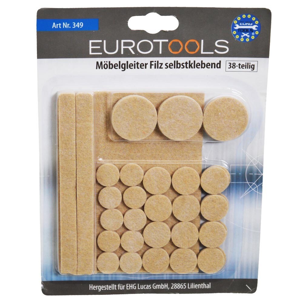M&ouml;belgleiter-Set aus Filz 38-teilig in Beige