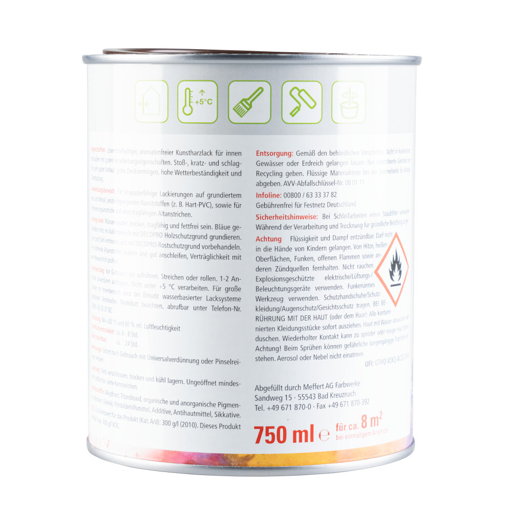 DECOPRO Hochglanzlack schokoladenbraun RAL 8017 f&uuml;r innen und au&szlig;en image number 1
