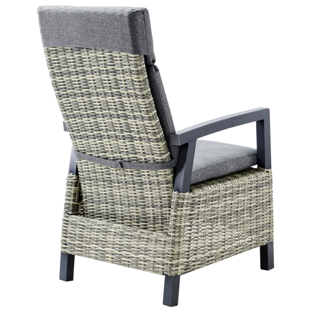 Gartensessel Polyrattan/Alu verstellbar gepolstert grau-meliert image number 3