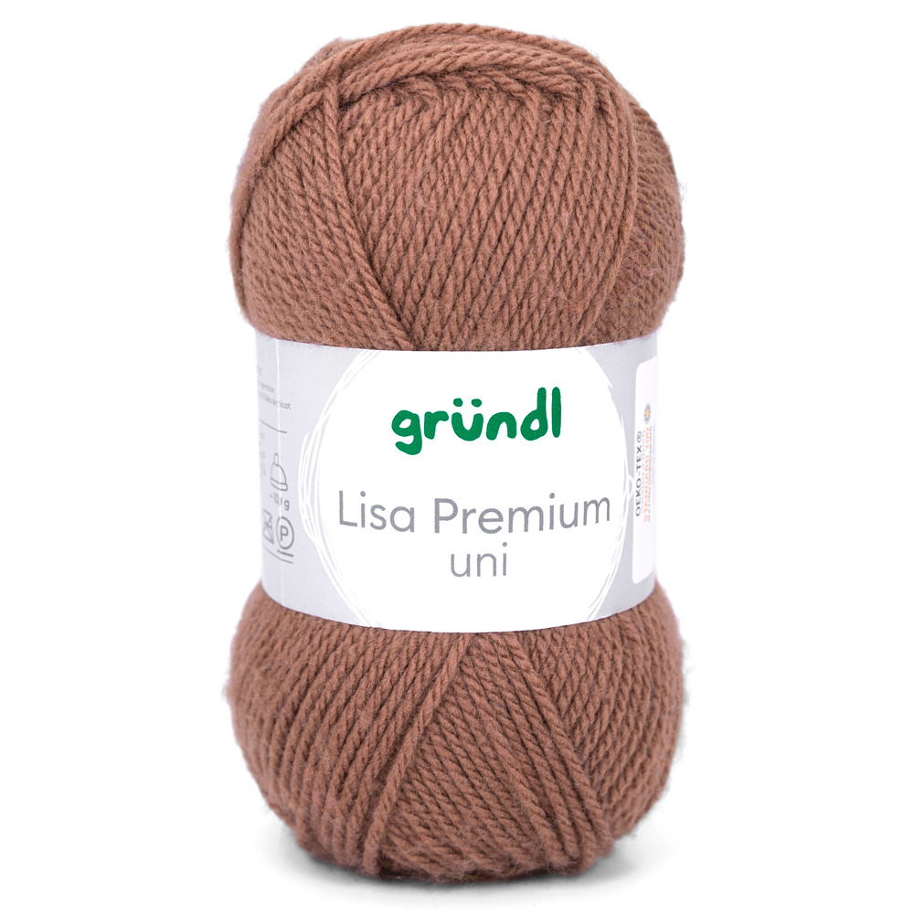 Garn Lisa Premium uni 50 g nougatbraun
