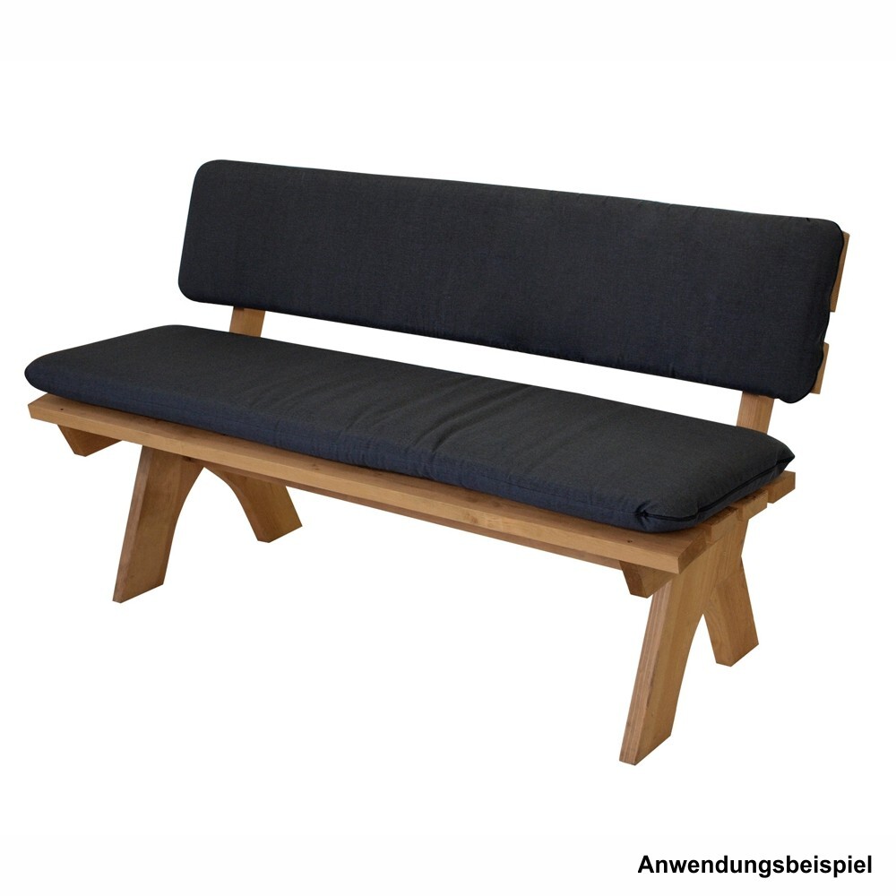 Auflage Arizona f&uuml;r 3-Sitzer Gartenbank, Anthrazit, 2-teilig