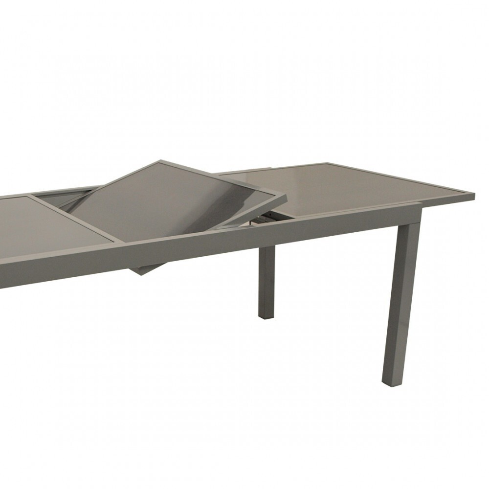 Ausziehtisch 140 bis 200x90x74 cm Aluminiumgestell und Sicherheitsglas image number 1