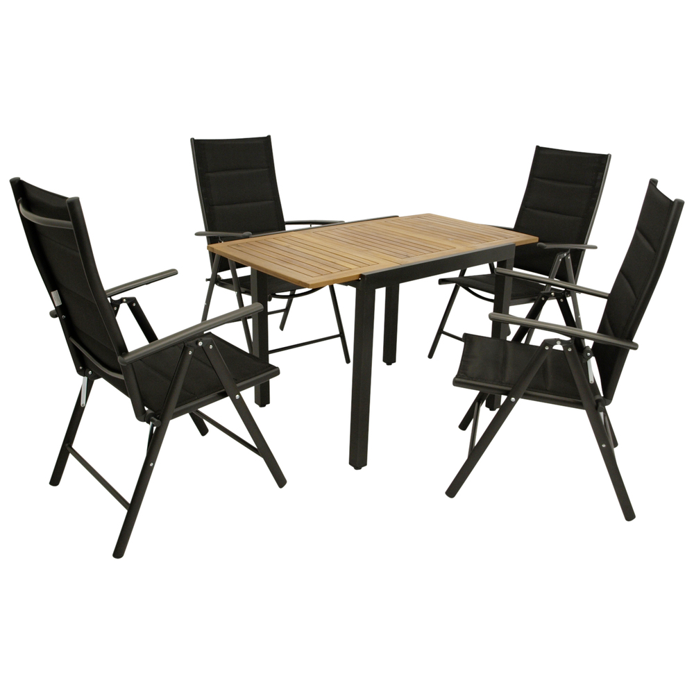 Gartensitzgruppe 5-teilig mit Ausziehtisch aus Akazie