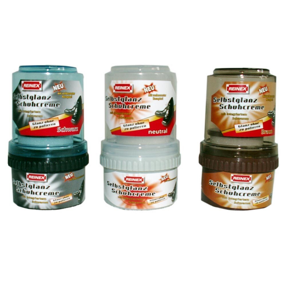Schuhcreme Selbstglanz 50ml in Braun, Schwarz oder Farblos