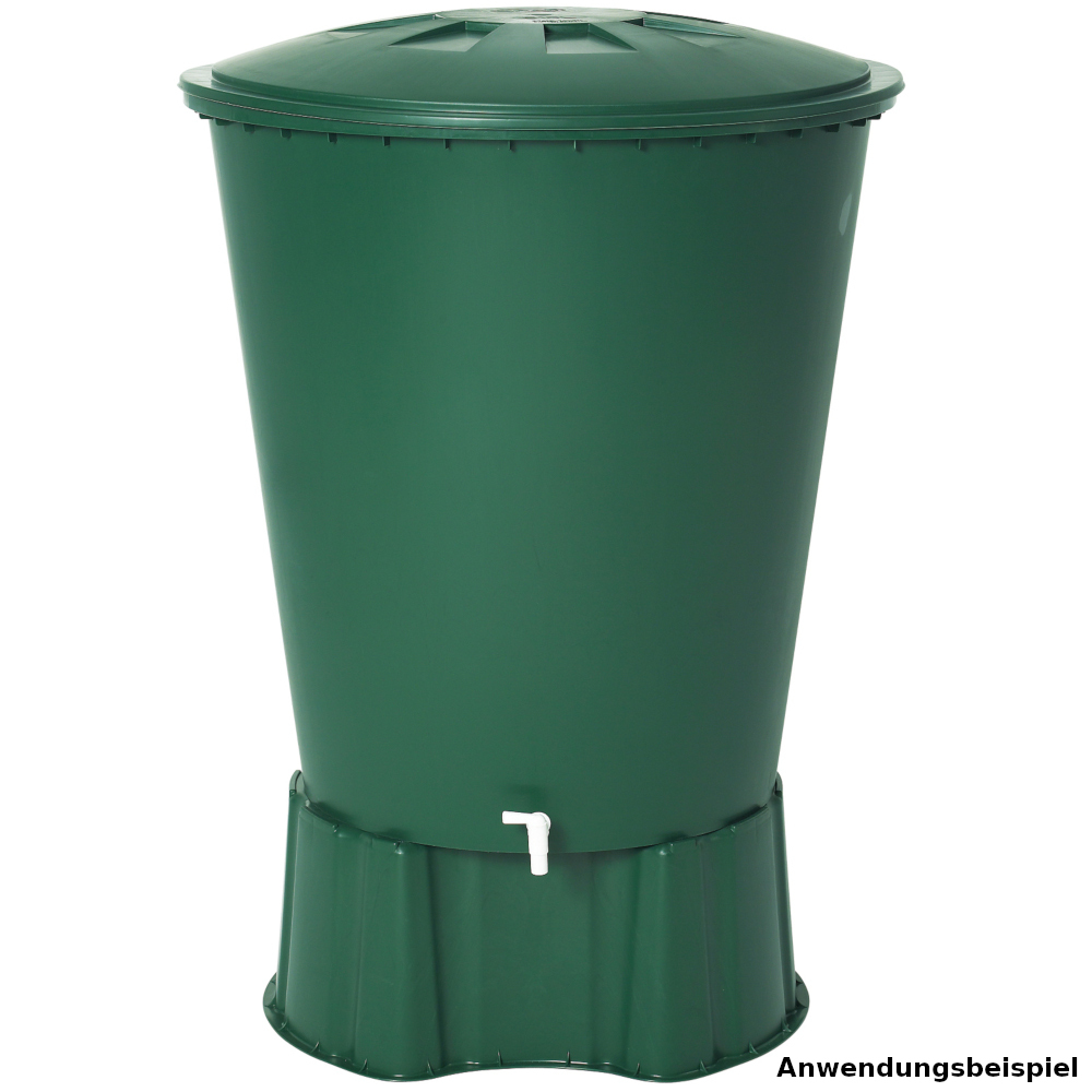 Regentonne rund mit 210 Liter inklusive Deckel und Auslaufhahn image number 1