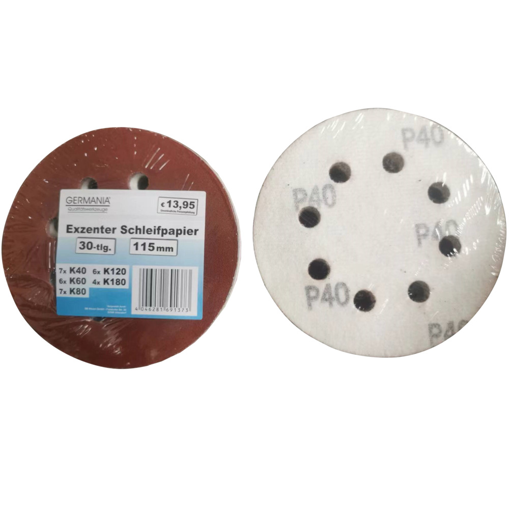 GERMANIA&reg; Schleifpapier-Set 115 mm 30-teilig von K40-180 f&uuml;r Exzenterschleifer image number 1