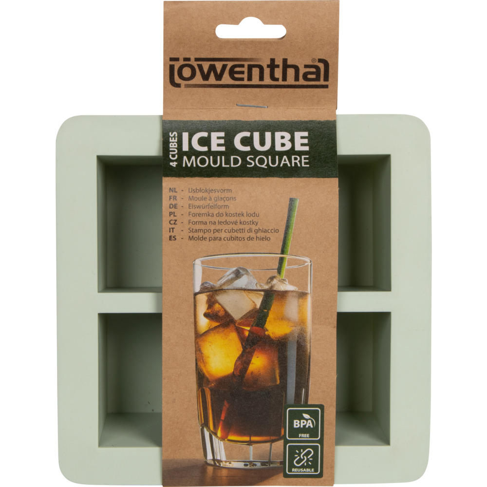 Eisw&uuml;rfelform Silikon 4 W&uuml;rfel Gr&uuml;n image number 1