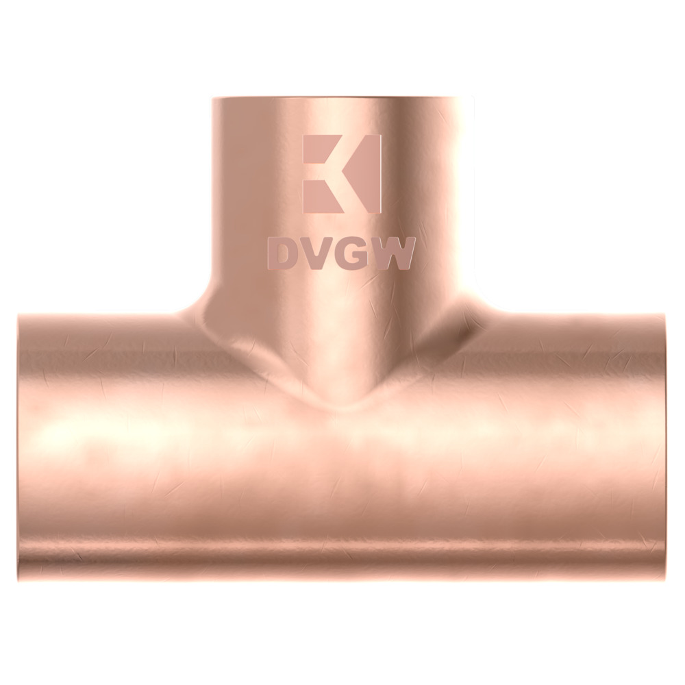 Kupfer-L&ouml;tfitting T-St&uuml;ck 22 mm image number 1