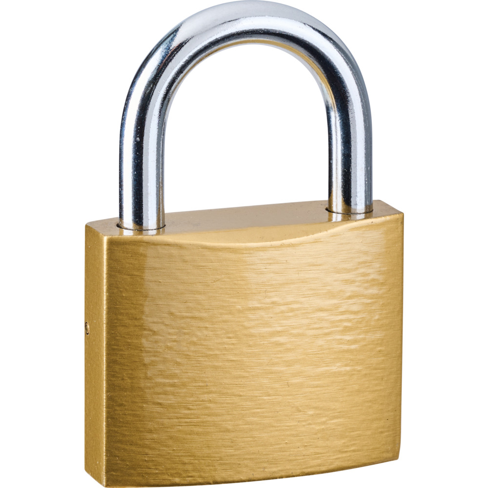 Vorh&auml;ngeschloss Keller 60 mm aus Messing mit 3 Schl&uuml;ssel image number 1