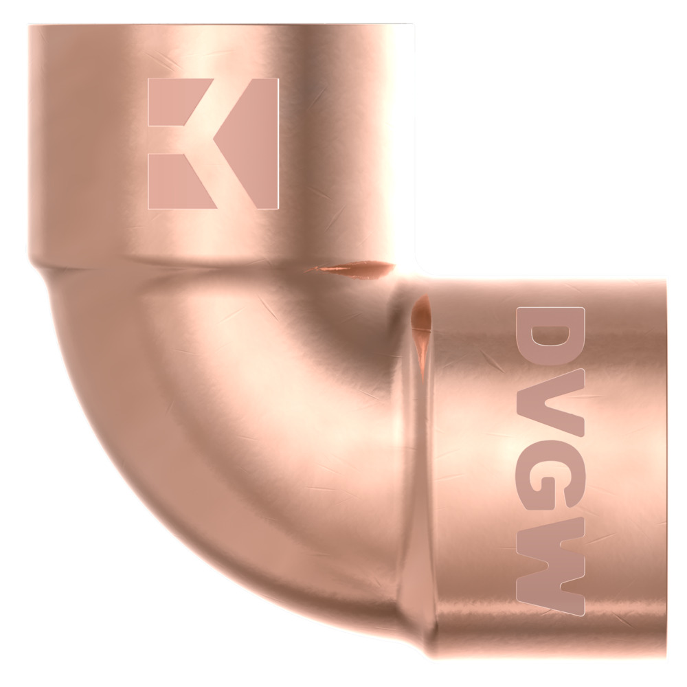 Winkel-Doppelmuffe 90&deg; Kupfer-L&ouml;tfitting 22 mm - Nr. 5090 image number 1