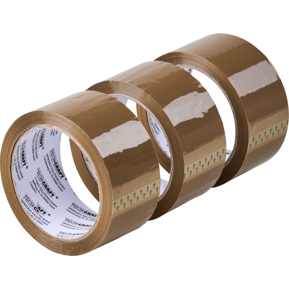 Packband 3 St&uuml;ck im Set zu je 48 mm x 66 m, braun image number 1