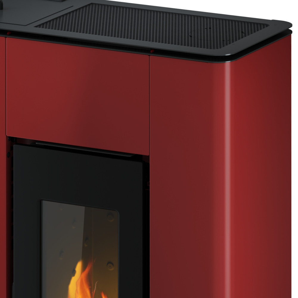 Pelletofen "Atrium 5", bordeaux Stahl image number 1