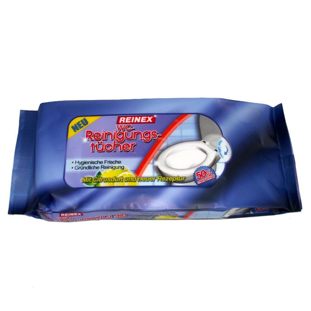 Reinex WC-Reinigungst&uuml;cher 30 St&uuml;ck mit Zitronenduft