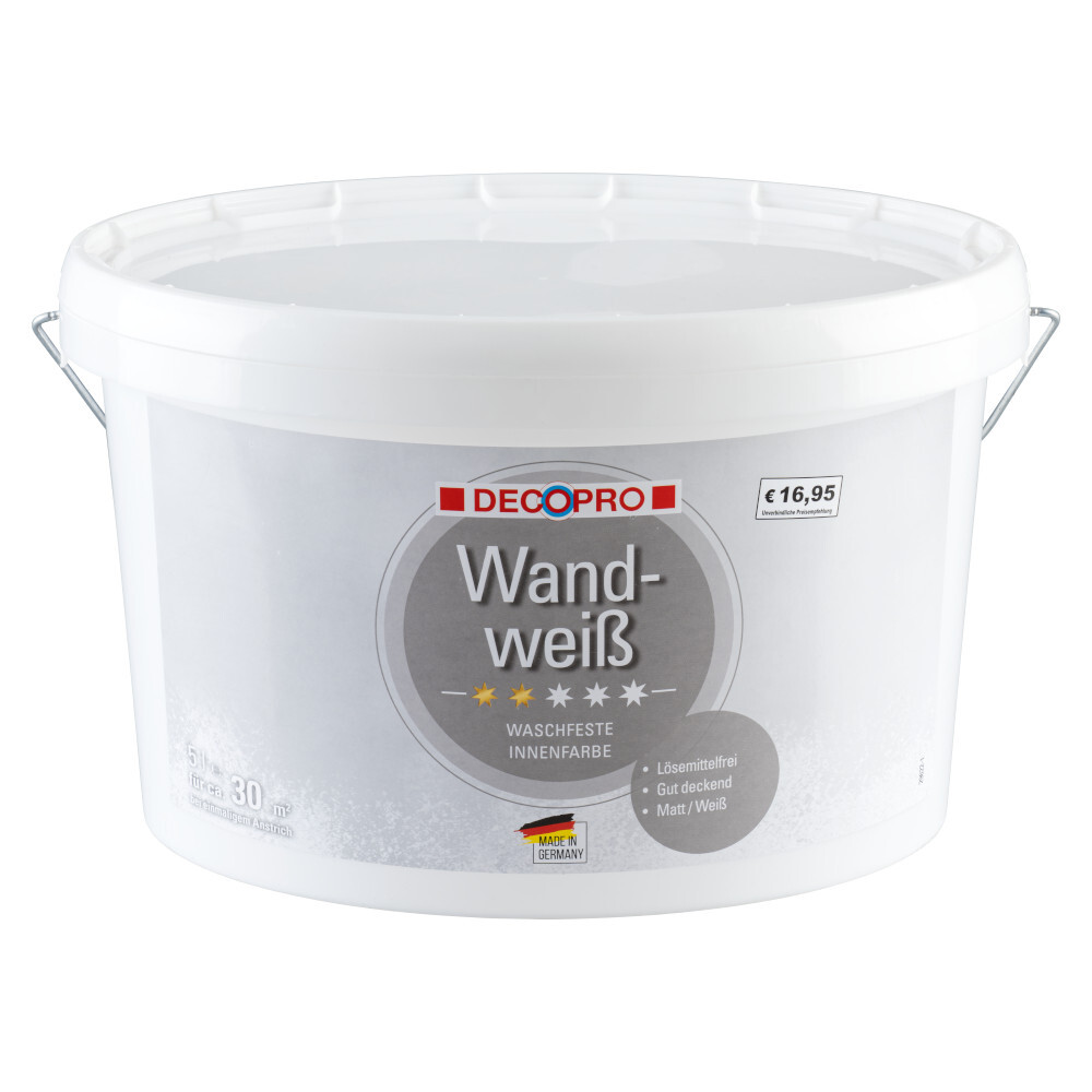 DECOPRO Wandwei&szlig; 5 Liter stumpfmatt